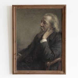 Old man portrait painting. Antique oil painting. French farmhouse decor. Vintage muted print. Printable wall art