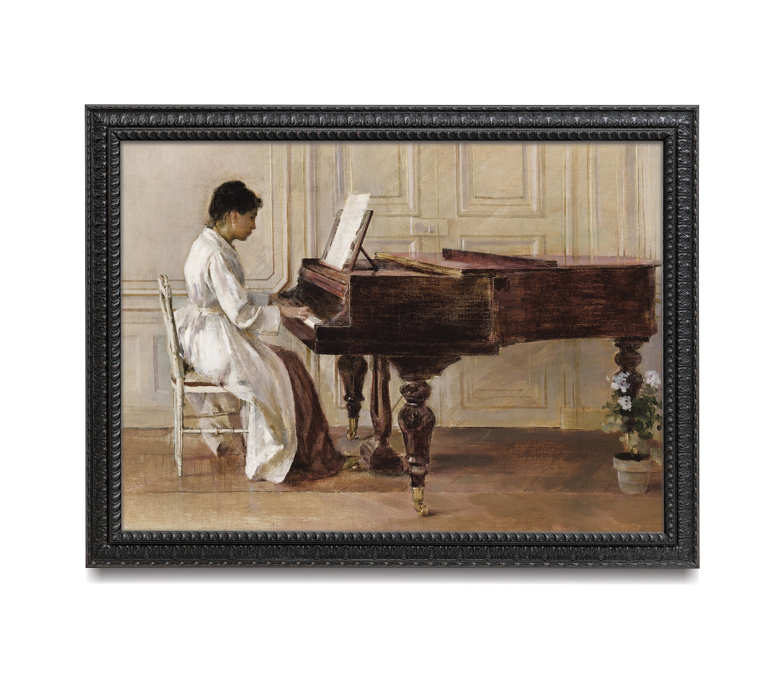 Woman Playing Piano Art. Vintage Woman Portrait Painting. | Etsy