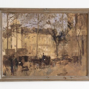 Vintage Paris Street Painting: Muted Cityscape Art (Digital Download)