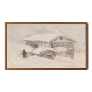 Christmas Frame TV Art. Snow landscape art. Vintage winter art for frame tv. Samsung Frame TV art. Instant download