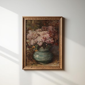 Vintage Chrysanthemum Painting: Victorian Floral Still Life Art (Digital Download)
