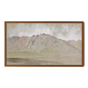Watercolor mountain Samsung Frame TV art. Mountain landscape vintage art. Antique watercolor painting. Tv screen art. Instant Download