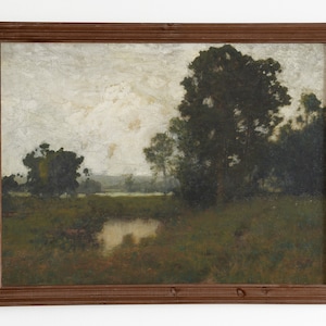 Moody Fall Landscape Painting: Antique Farmhouse Decor (Printable Wall Art)