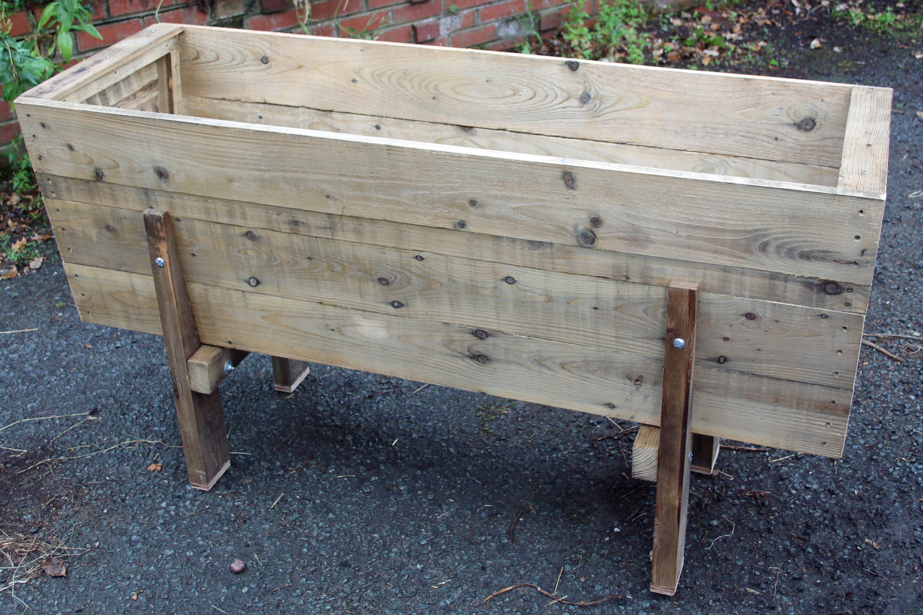 Planter Trough Truglike Deep Raised Wooden Planter on Legs Container