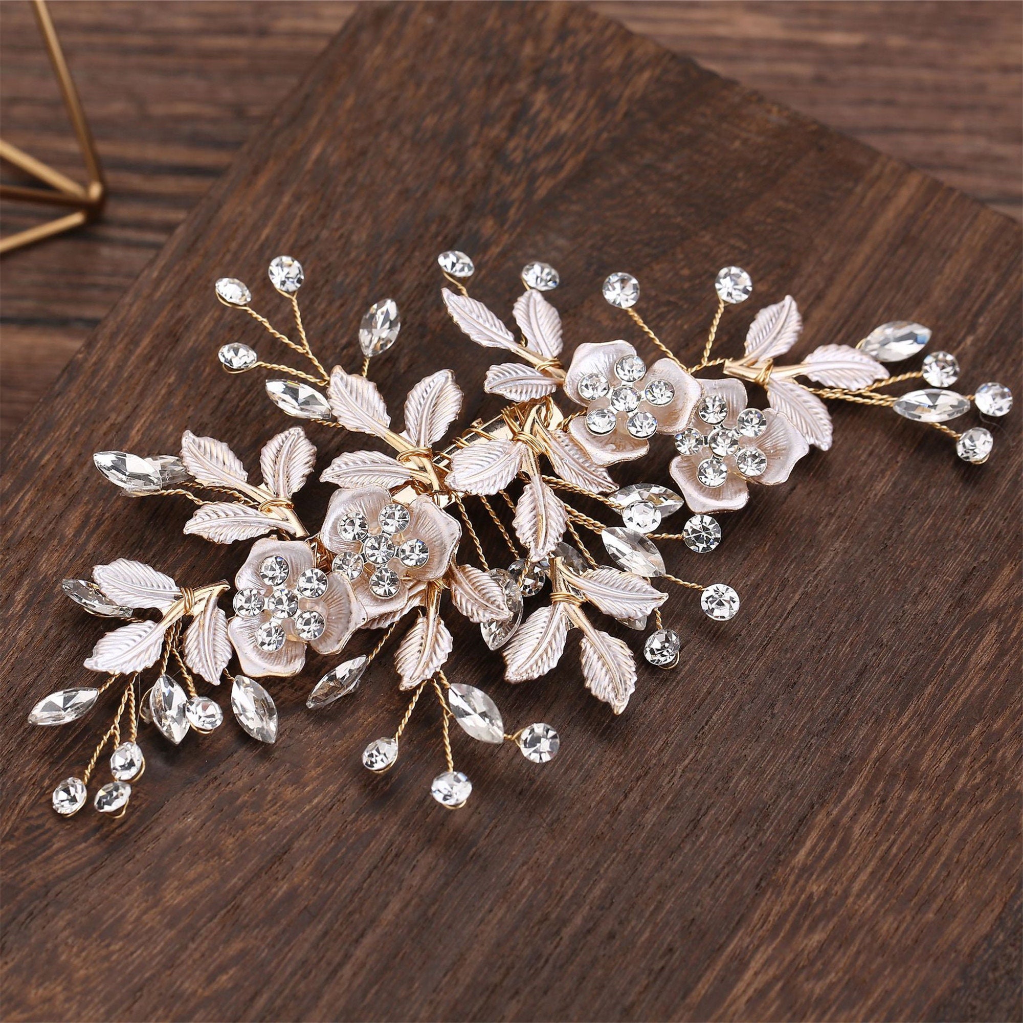 Leaves flower champagne Hair Clip Trimmed hair Decoration Etsy