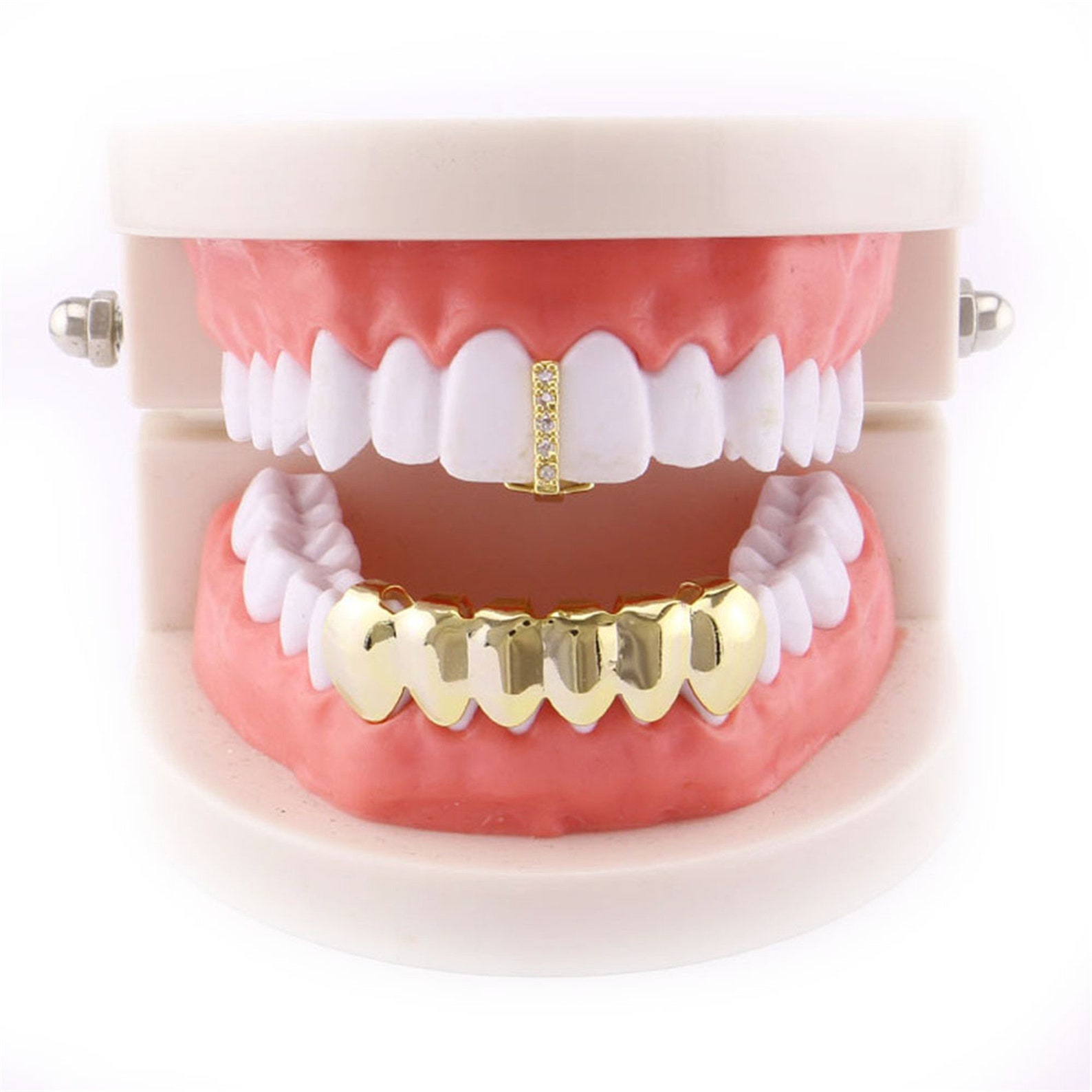 1 Pcs Gold Color Teeth Grills Stick Shape Single Grillz Top Etsy