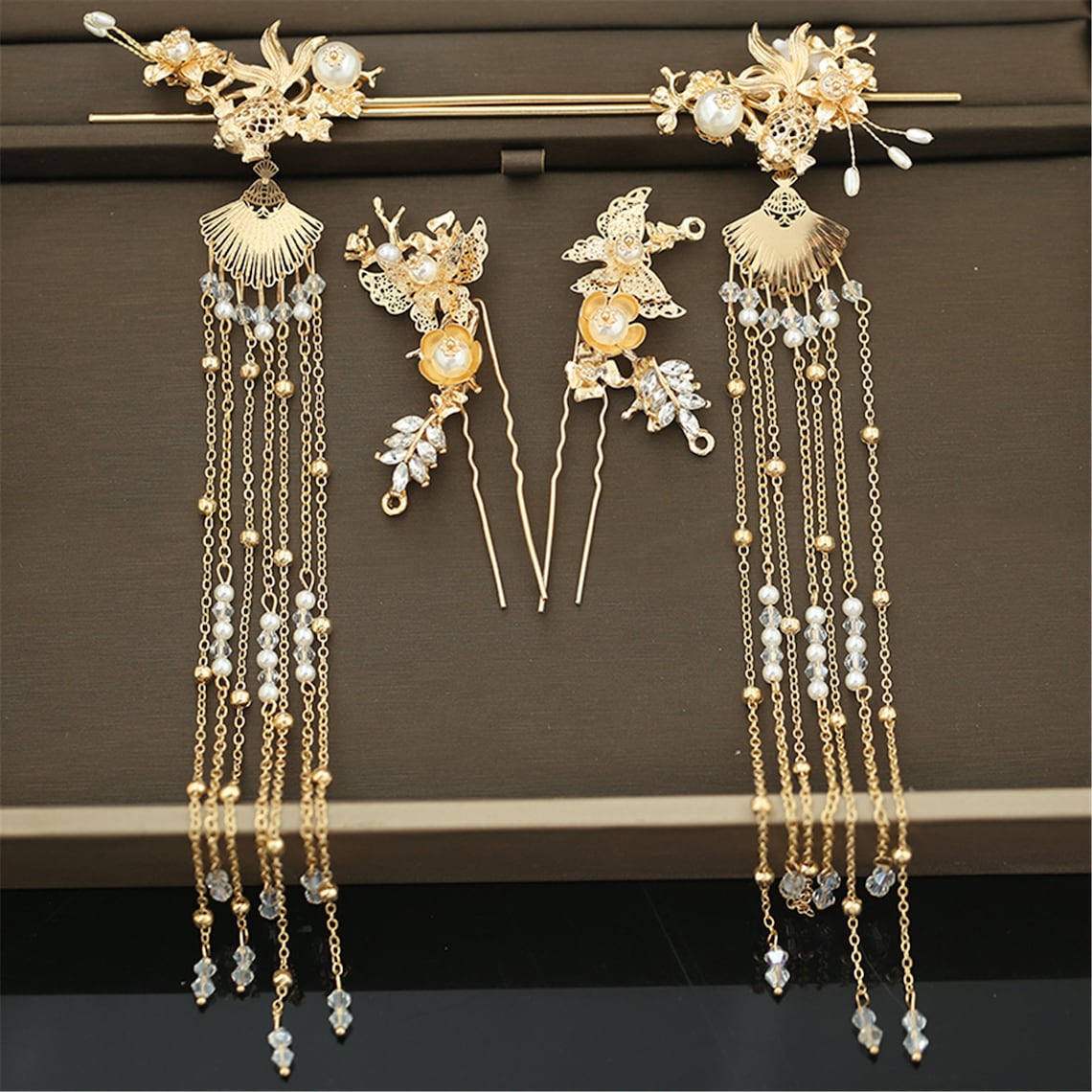 Hanfu Costume Bridal Headdress Chinese Hair Accessories Set Etsy