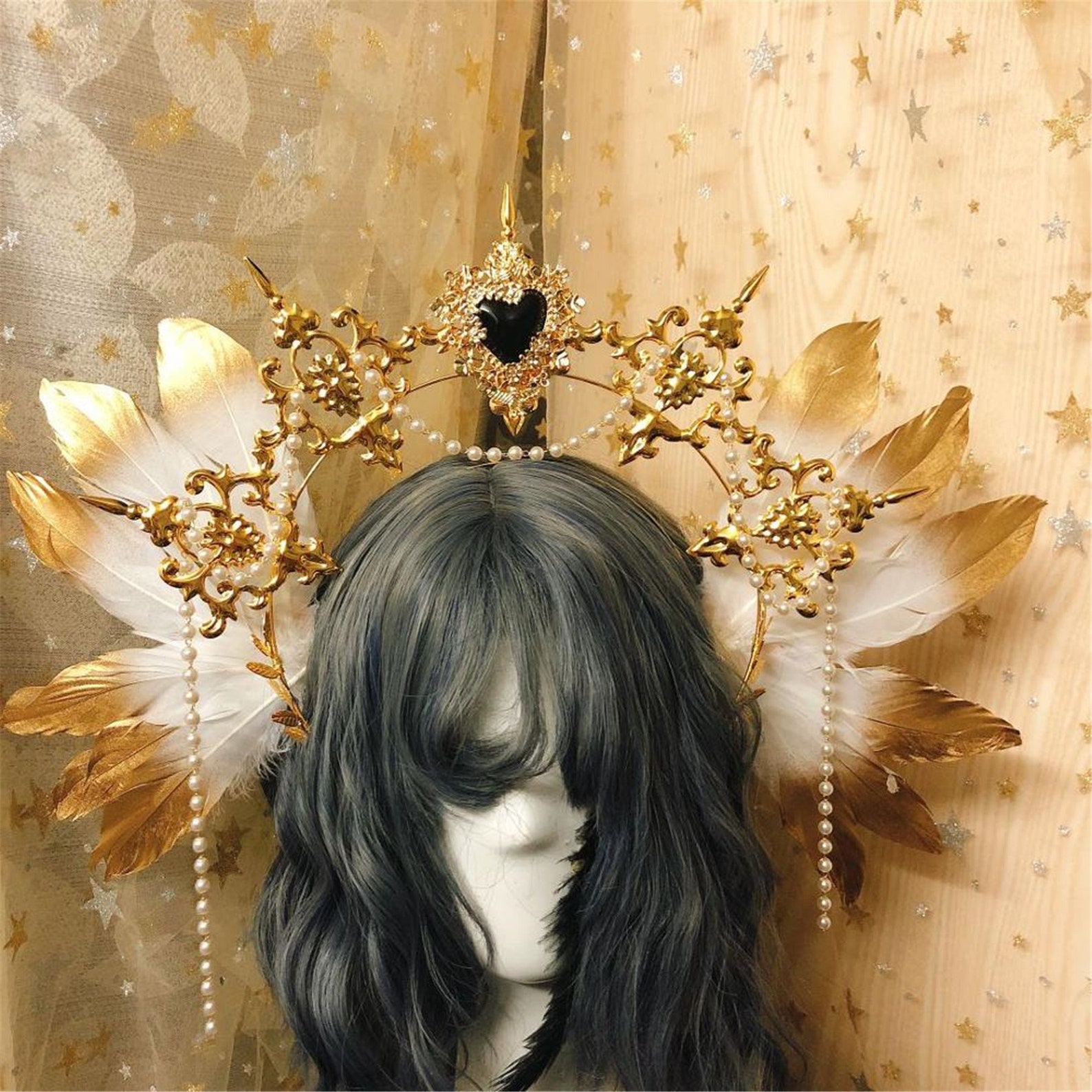 Golden Virgin Halo Angel Aperture Crown Lolita Head Jewelry | Etsy