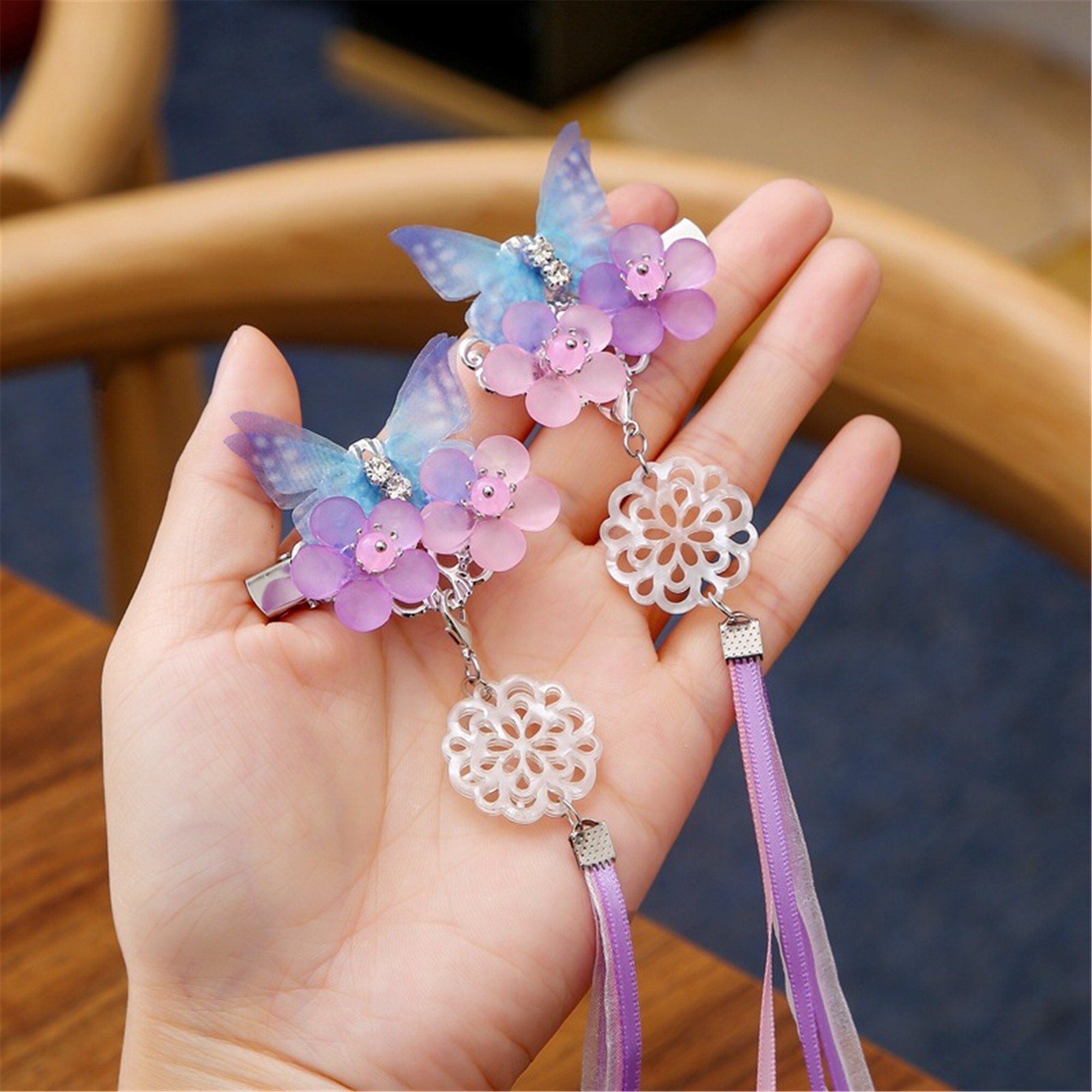 2Pcs Vintage Traditional Chinese Hairpins Hair Clips Butterfly Etsy