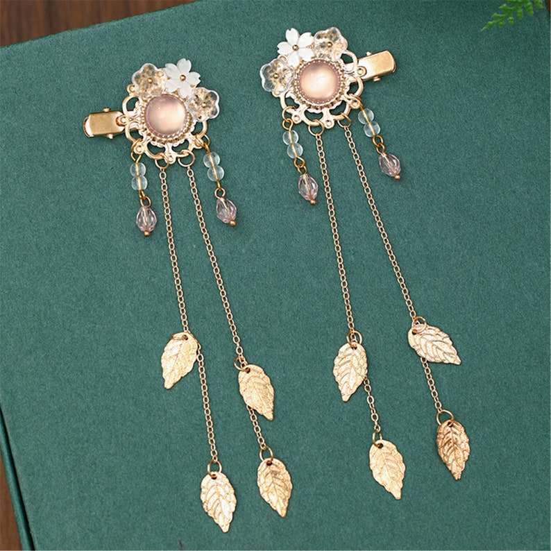 Gold Color Retro Chinese Hairpin Long Tassel Hair Clips Women Etsy