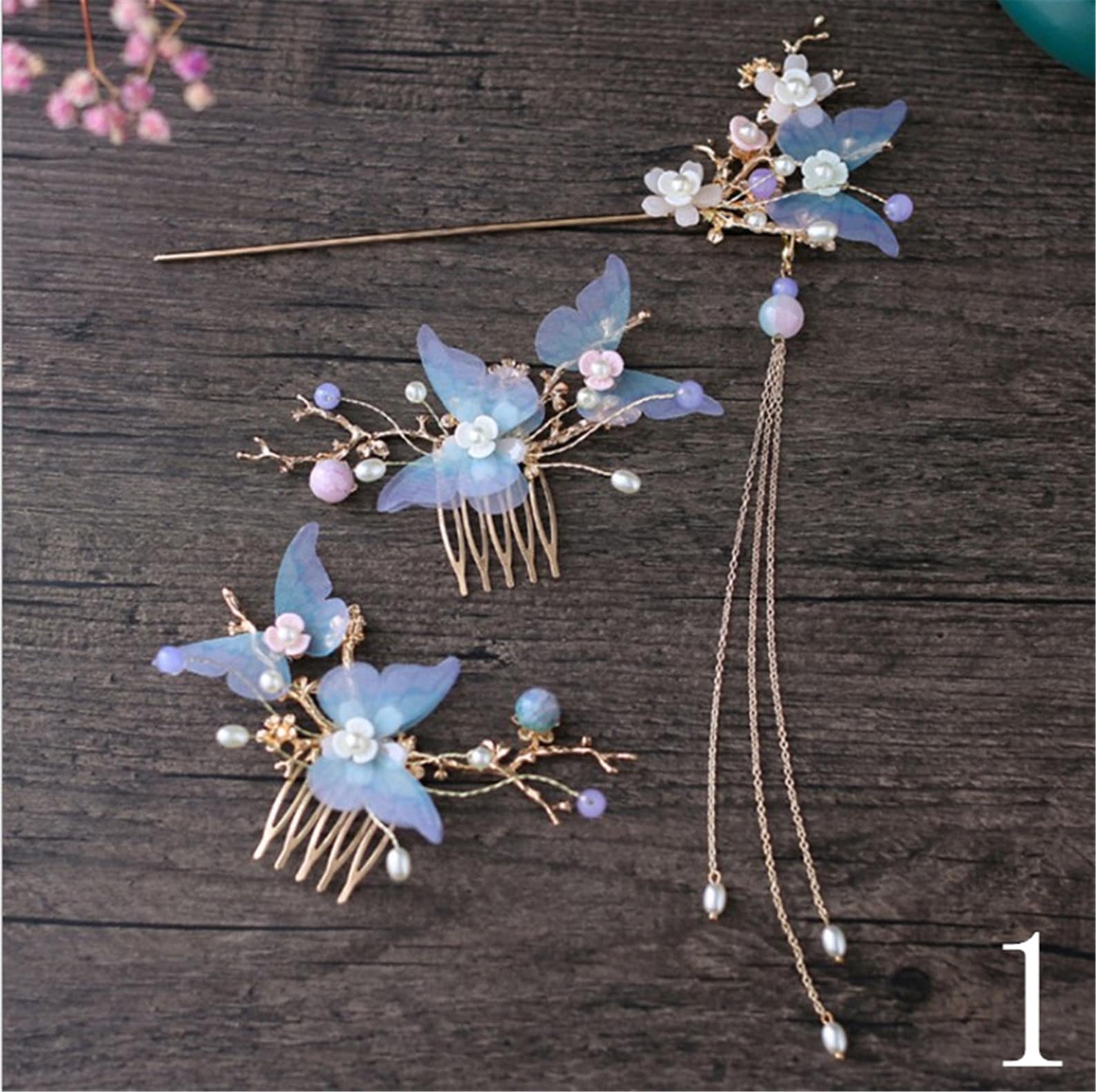 1set Vintage Chinese Traditional Hanfu Butterfly Hairpin Classic Retro Hair Stick Fashion Women Elegant Hair Pin Accessories - SeenIt