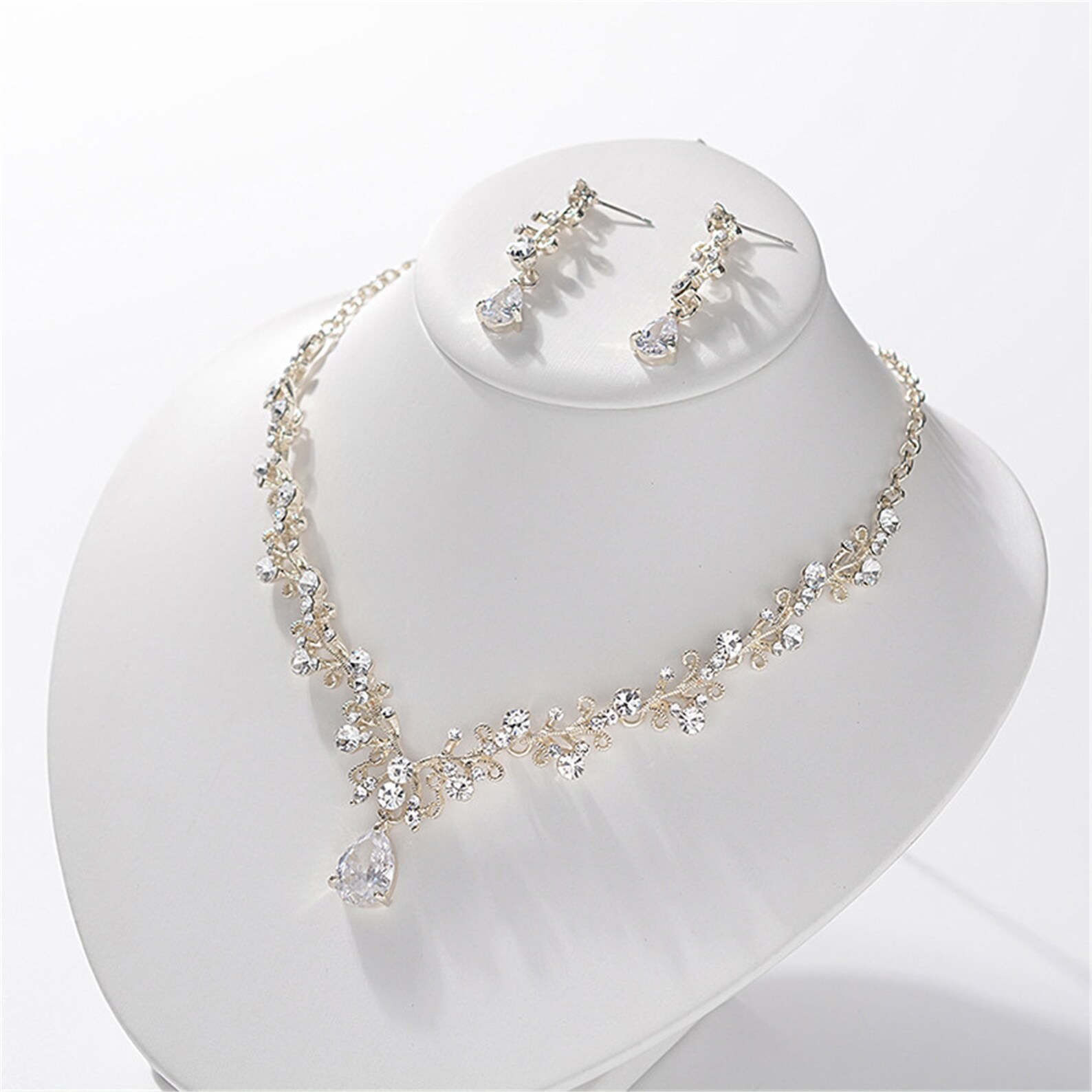 Costume Bridal Jewelry Sets Rhinestone Crystal Gold Tiara Etsy