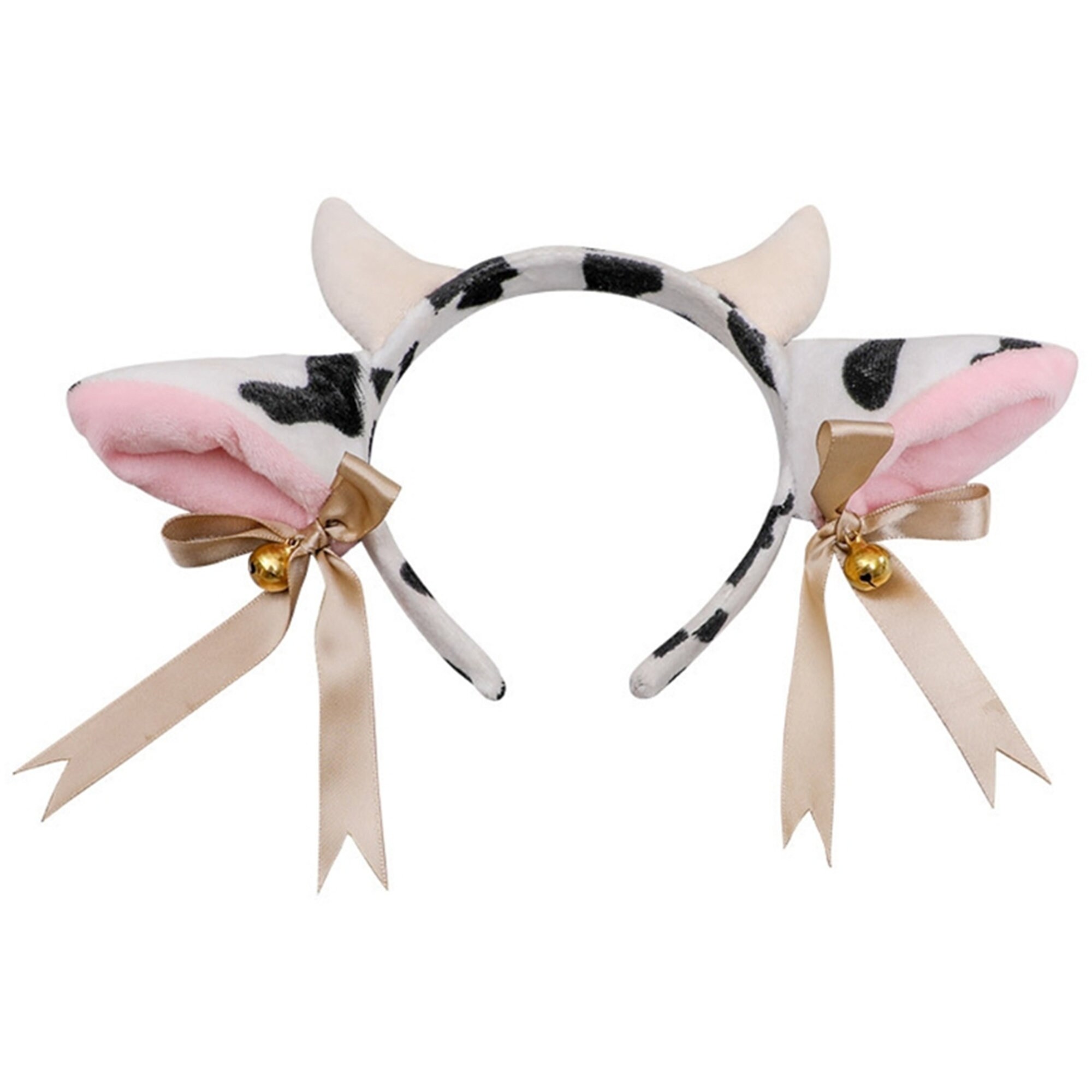 Plush Cow Ears Headband with Bells Ribbon Bow Hair Hoop Animal | Etsy