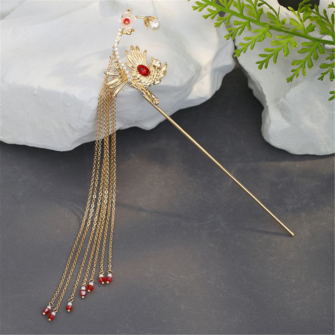 Traditional Chinese Hanfu Dress Hairpins Clips Gold Color Long Etsy