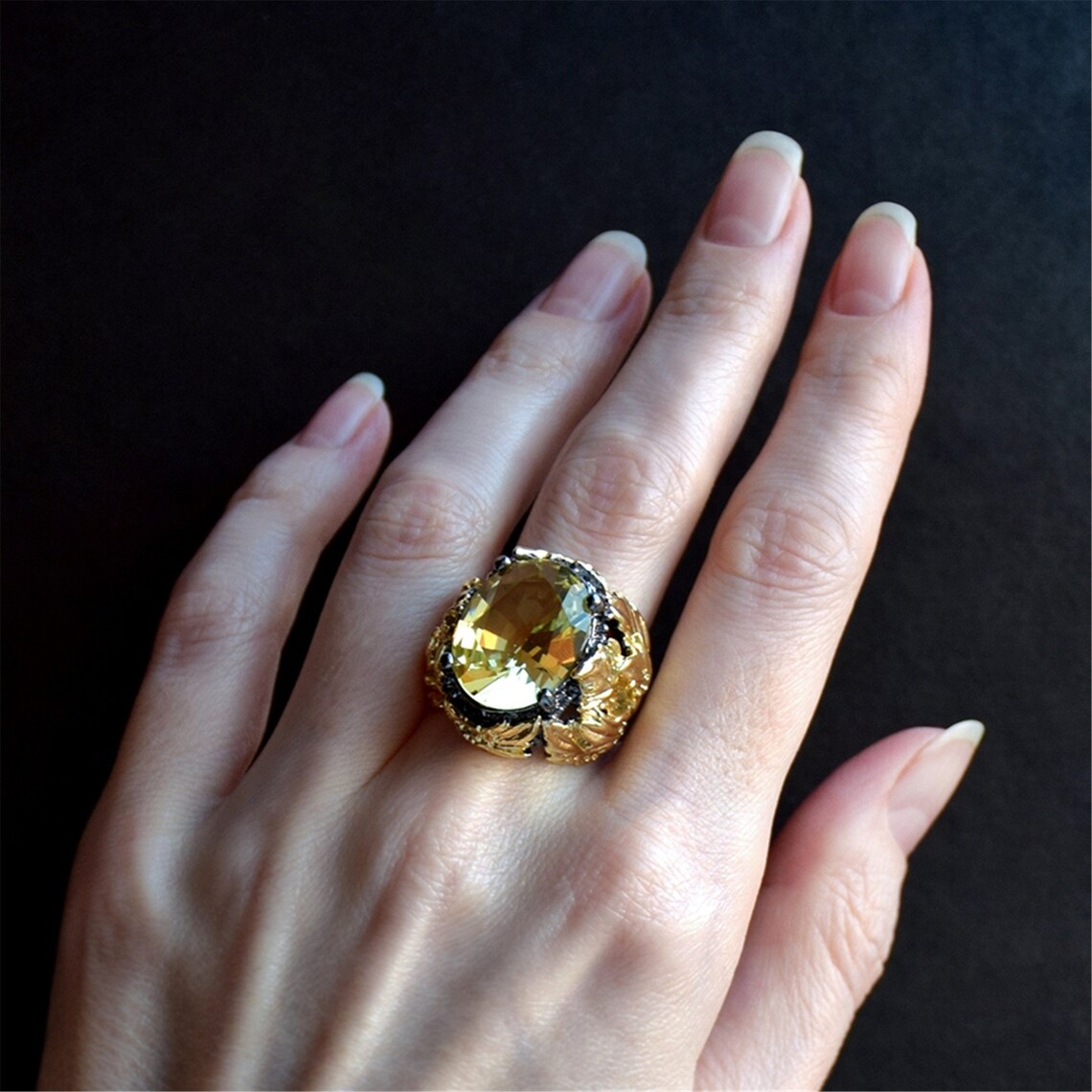 Big Powerful Chunky Rings Women Wedding Engagement Radiant Cut Etsy