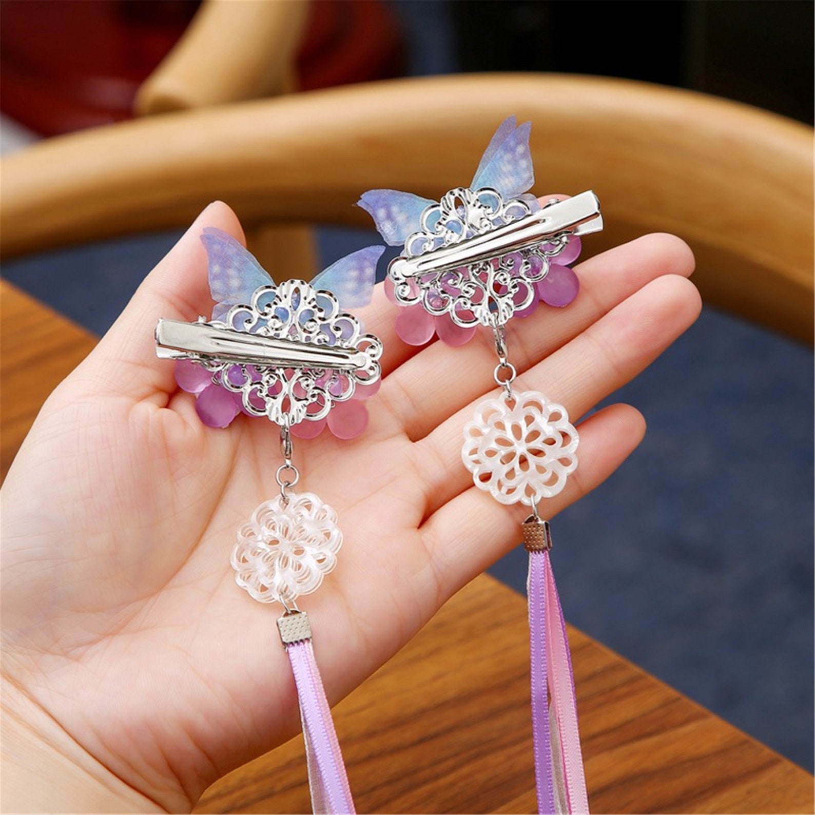 2Pcs Vintage Traditional Chinese Hairpins Hair Clips Butterfly Etsy