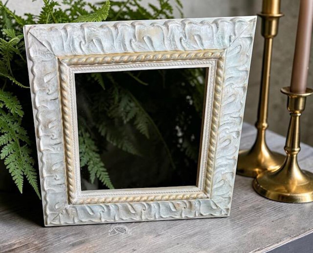 Vintage Hand Painted Frame 8”, Ornate Antique White Picture Frame ...