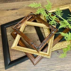 Vintage Black and Gold Stained Wood Frames: Gallery Wall Decor