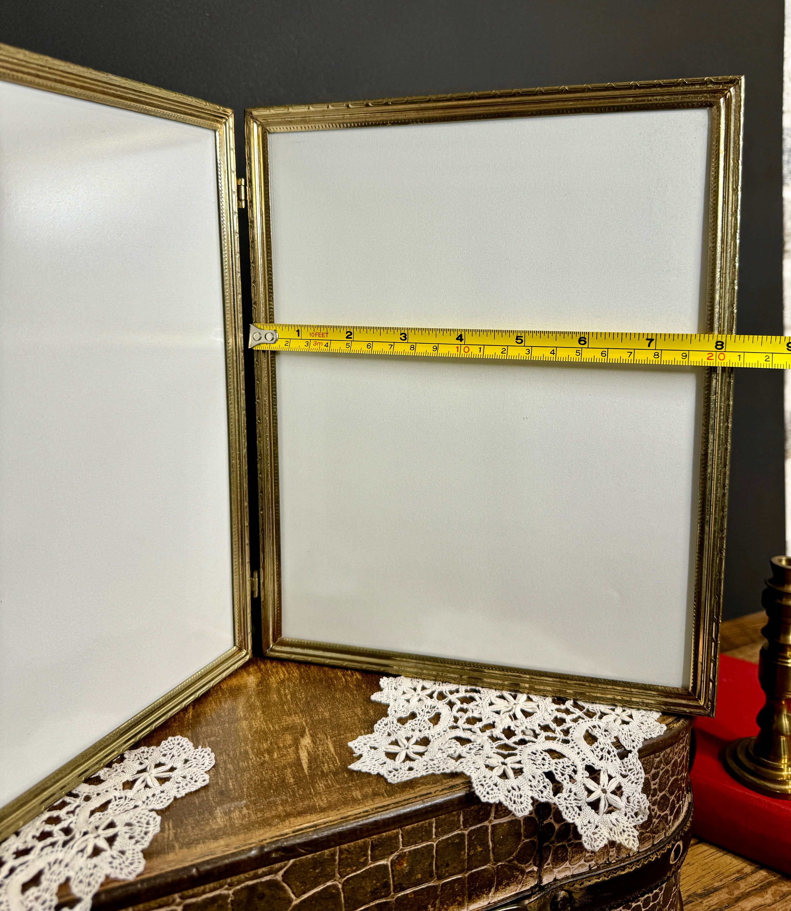 Vintage 8x10 Hinged Gold Picture Frame - Bi-fold Tabletop Display - Etsy