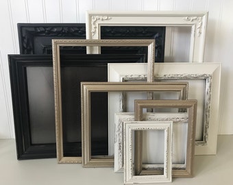 Custom Set of Vintage Frames in Black White and Champagne