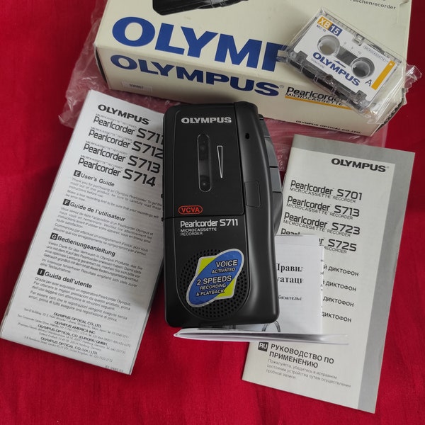 Olympus Pearlcorder S711 Vintage Voice Recorder, Microcassette Olympus, Working Microcassette Recorder