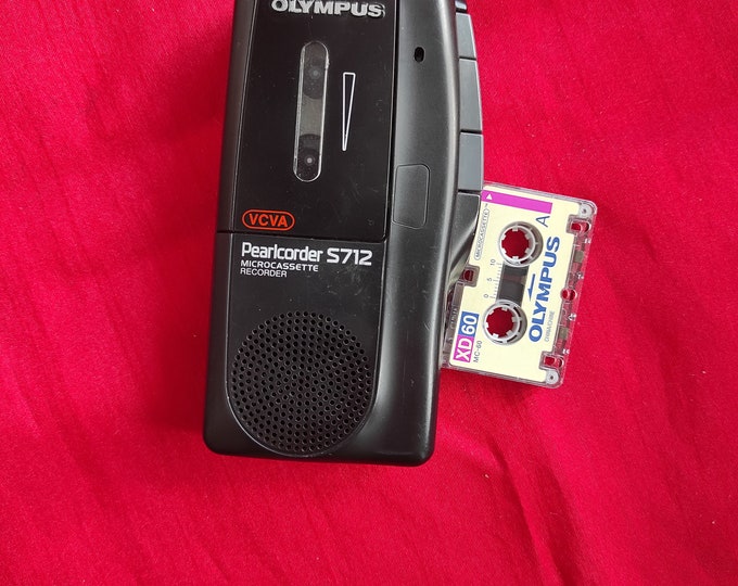 Olympus Pearlcorder S712 Vintage Voice Recorder, Microcassette Olympus
