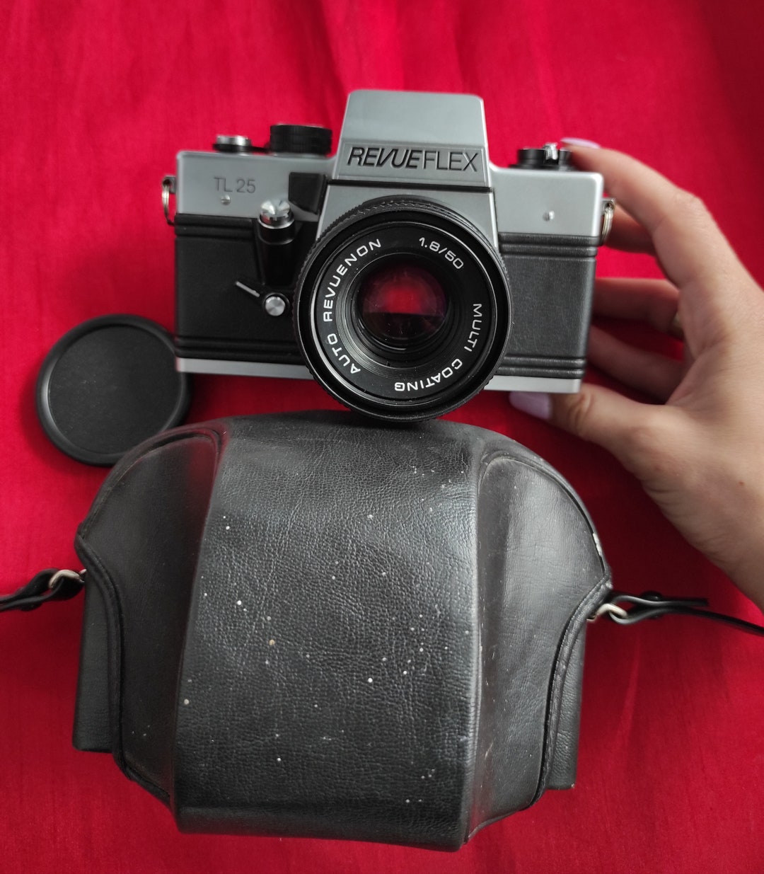 Vintage Film Camera Revueflex Tl 25 Lens Auto Revuenon 50 1.8, Working