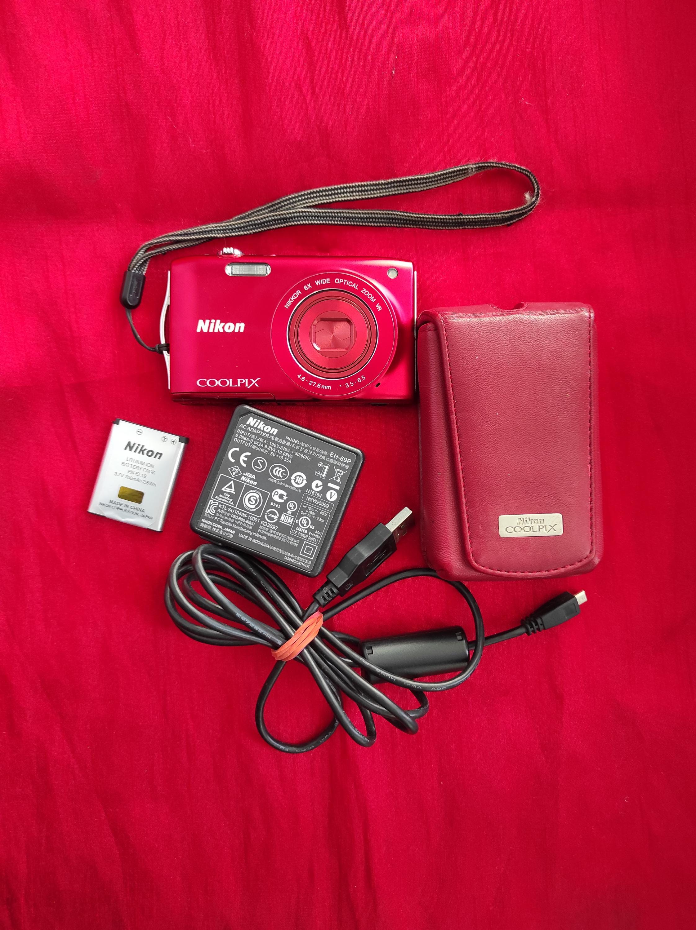 Digital Camera Nikon Coolpix S3300, Red, Working Digital Camera - Etsy