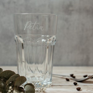 Latte Macchiato Glas mit personalisierter Gravur, mit Name, handgraviert, Cocktailglas Bild 2
