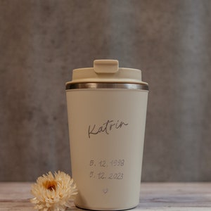 Thermobecher mit Gravur To-Go-Becher Beige