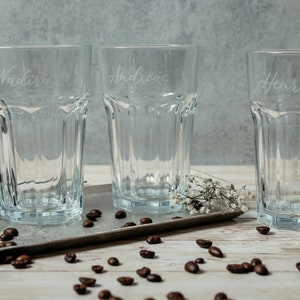 Latte Macchiato Glas mit personalisierter Gravur, mit Name, handgraviert, Cocktailglas Bild 3