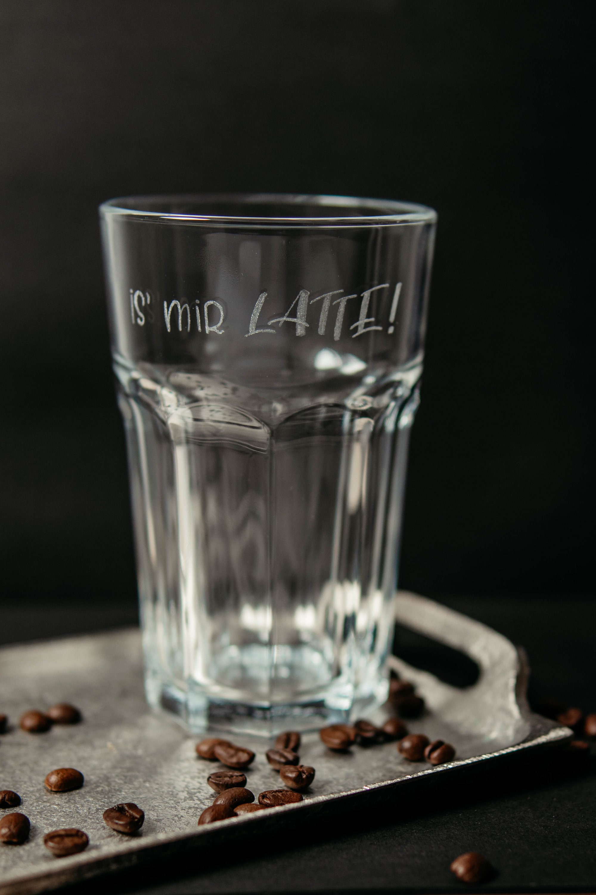 Latte Macchiato Glas mit Spruch Is' mir Latte Etsy.de