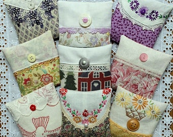 Lavender Sachets from Repurposed Vintage Lace & Linen, Unique Present, Bridal Shower Favor, Best friend gift, Perfect for Mother's  Day gift