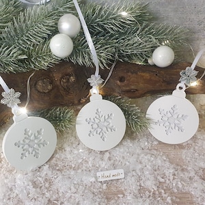 Christmas pendant set of 3 &quot;Snowflake&quot; - Christmas tree decoration - Christmas decoration - Gift tag