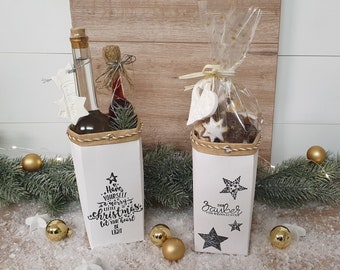 Weihnachts Utensilo Geschenkverpackung Geschenkschachtel Weihnachten - Upcycling aus Milchbeuteln / Getränkekartons