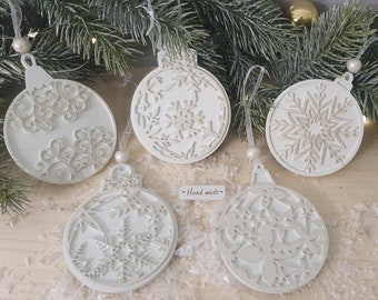 Christmas pendant set of 5 "Winter Ball" - Christmas tree decorations - Christmas decorations - Gift tags