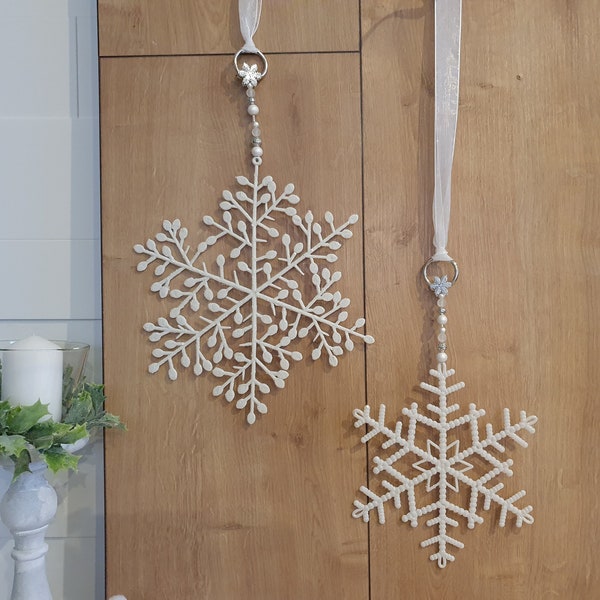 Window decoration hanger snowflake white Christmas decoration