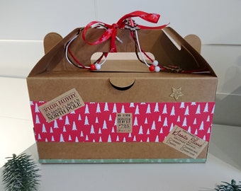 Geschenkbox Weihnachten Kinder - Geschenkschachtel Nordpol Santa Claus - Mitbringsel