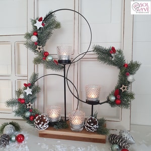 Adventskranz rot weiß