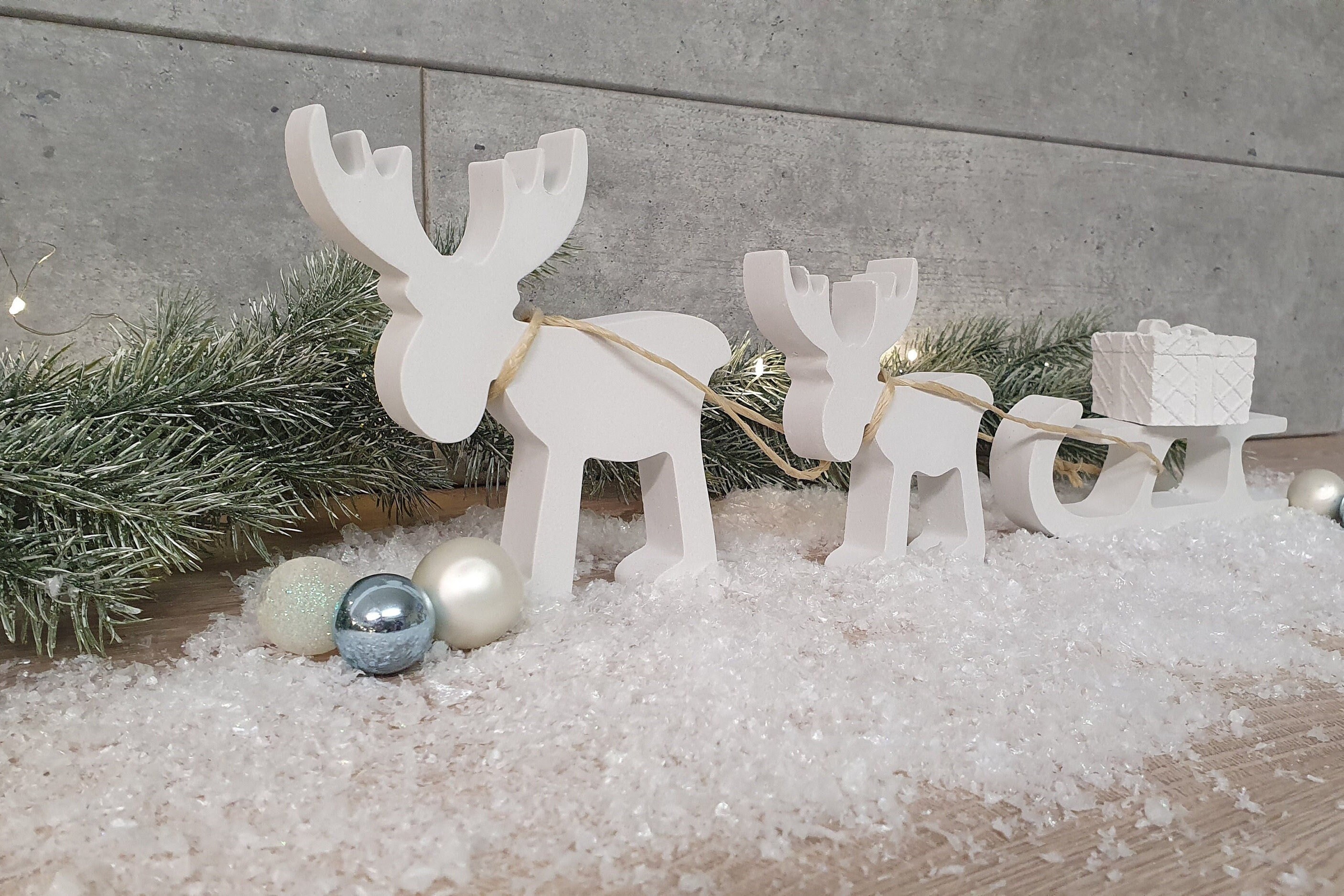 Santa and reindeer outdoor decoration