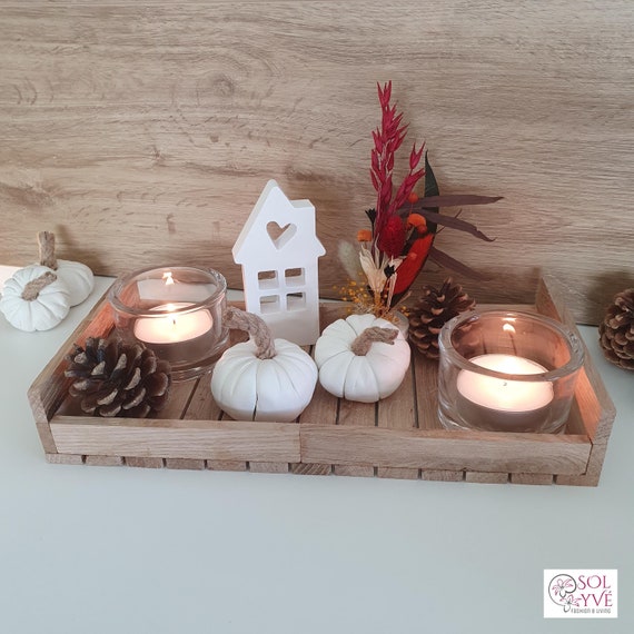 Decorazione Centro* Autunnale con Zucca - Decorazione per * del Ringraziamento con Colori * * * Verde, Marrone e Oro - Non Richiede Elettricità per