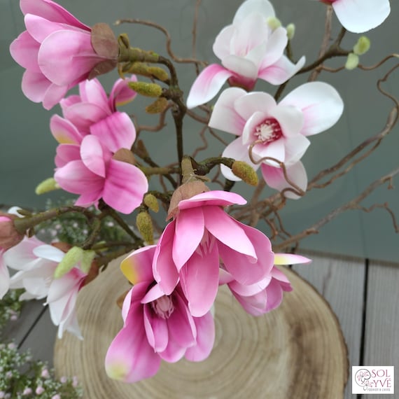 Magnolienzweig Real Touch - Künstlicher Magnolienzweig wie echt in pink oder hellrosa
