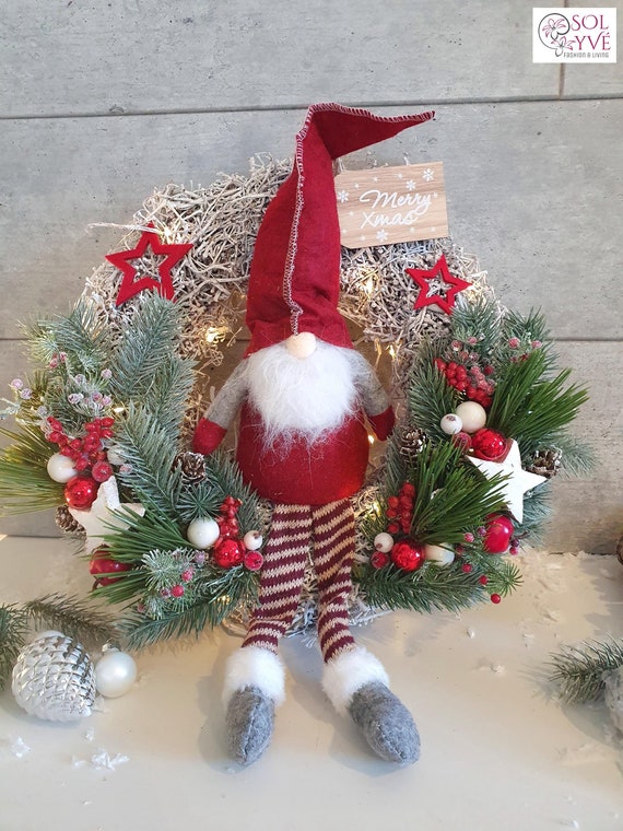 Türkranz Weihnachten rot LED mit Timer