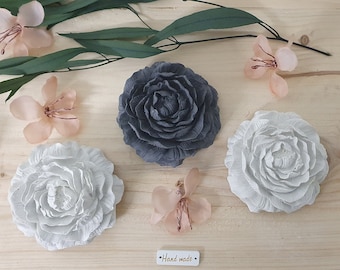 Decorative peony made of concrete or ceramic - spring decoration - concrete flower