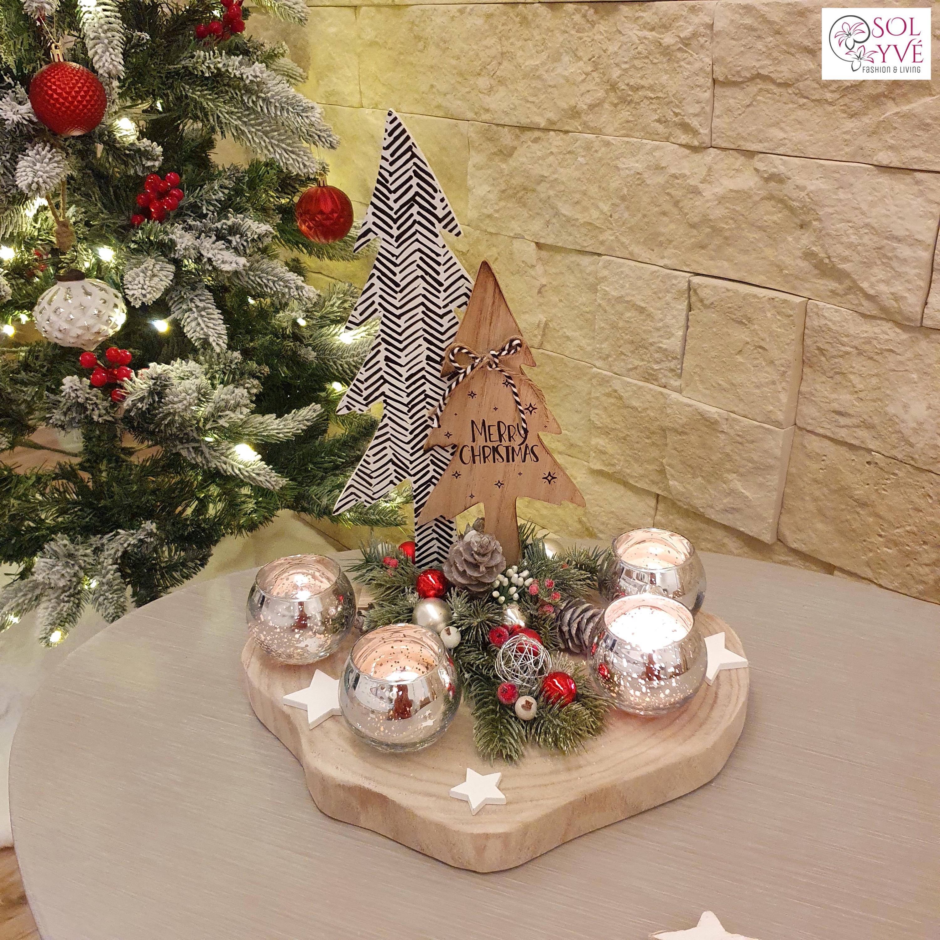 matches21 - Corona dell'Avvento, in legno con stelle e vetro