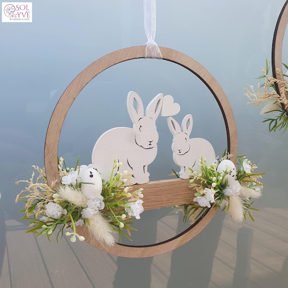 Fensterdeko Ostern haltbar I Holzring Loop Osterhase