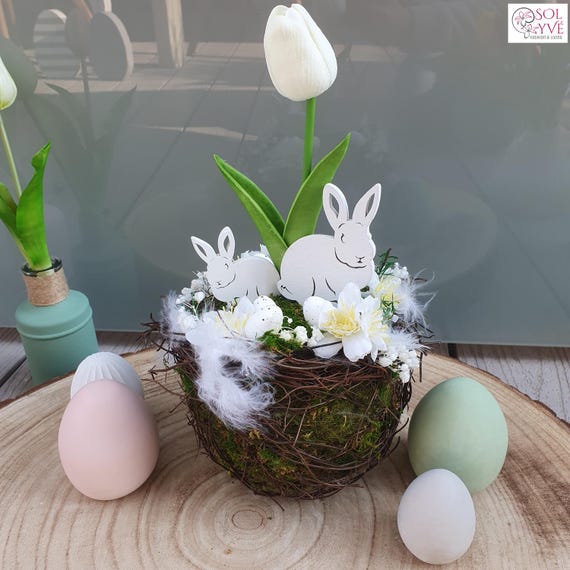 Deko Osternest I Ostergesteck zum Hängen oder Aufstellen I Fensterdeko Ostern