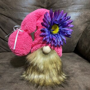 Spring gnome/Summer gnome/Pink Hat Purple flower gnome/Purple Daisy gnome