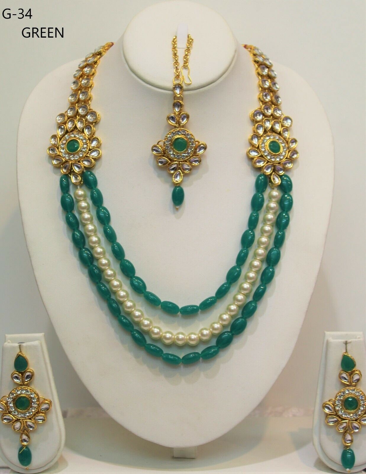 Indian Gold Plated Necklace Set With Earring Bridal Bollywood Etsy