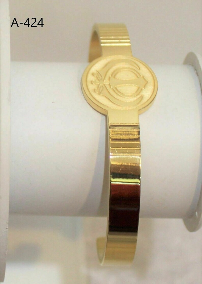 Bracelet With Symbol SIKH KHANDA 18K Gold Plated Etsy